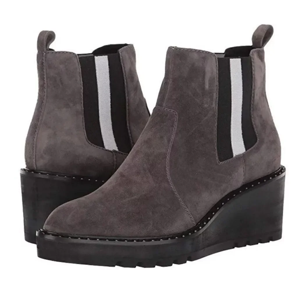 Cecelia New York Gray Gemma Boots 7 1/2 Rebel Punk Whimsigoth Capsule Chic